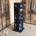 Meuble à chaussures rotatif bleu 360°, 7 couches, pour salon