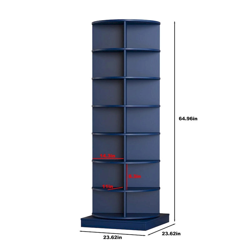 Meuble à chaussures rotatif bleu 360°, 7 couches, pour salon
