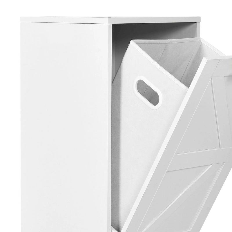 Meuble de Rangement de Salle de Bain 53H avec Panier à Linge Inclinable à 3 Niveaux