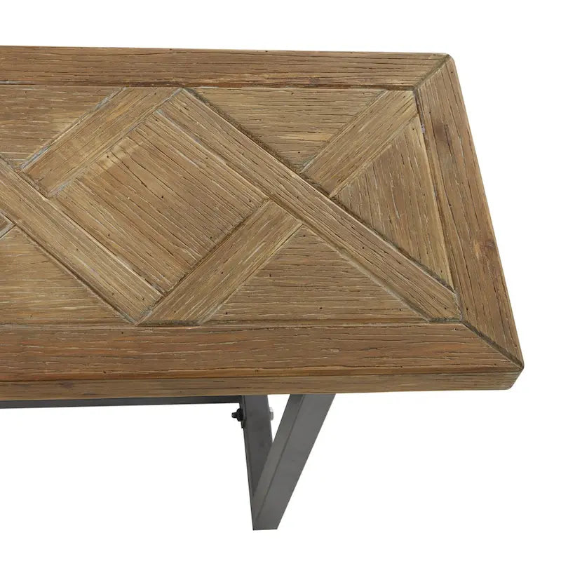 Banc en bois avec base en métal noir – Marron – Décor Roche River