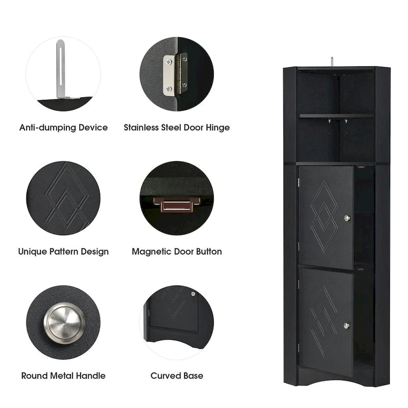 Armoire de rangement autoportante avec portes