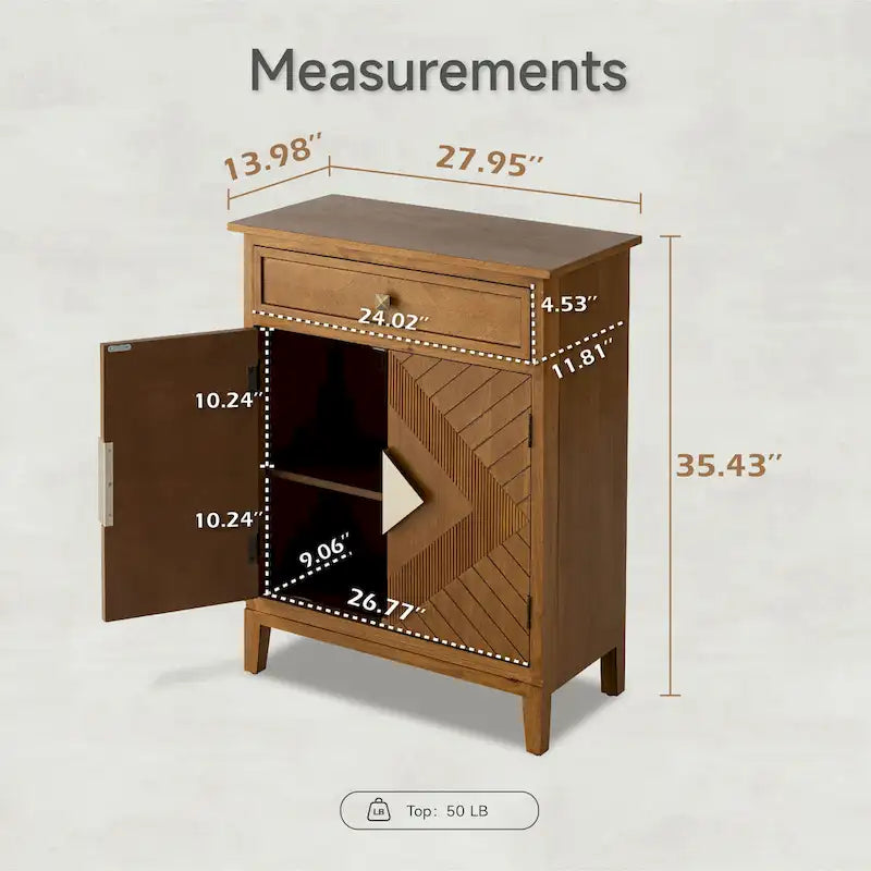 COZAYH Meuble de rangement de ferme, buffet en bois avec 2 portes et 1 tiroir