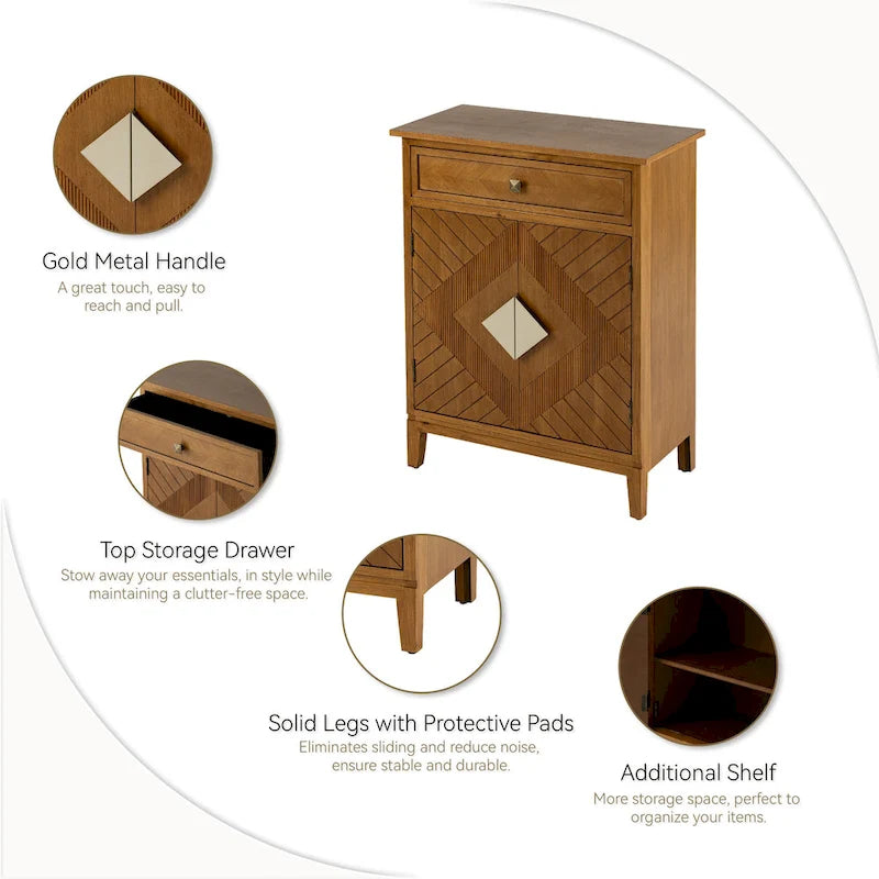 COZAYH Meuble de rangement de ferme, buffet en bois avec 2 portes et 1 tiroir
