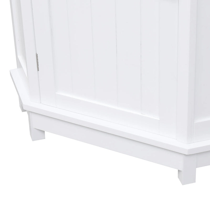 Meuble de rangement d'angle triangulaire avec étagère réglable