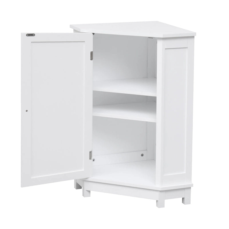 Meuble de rangement d'angle triangulaire avec étagère réglable