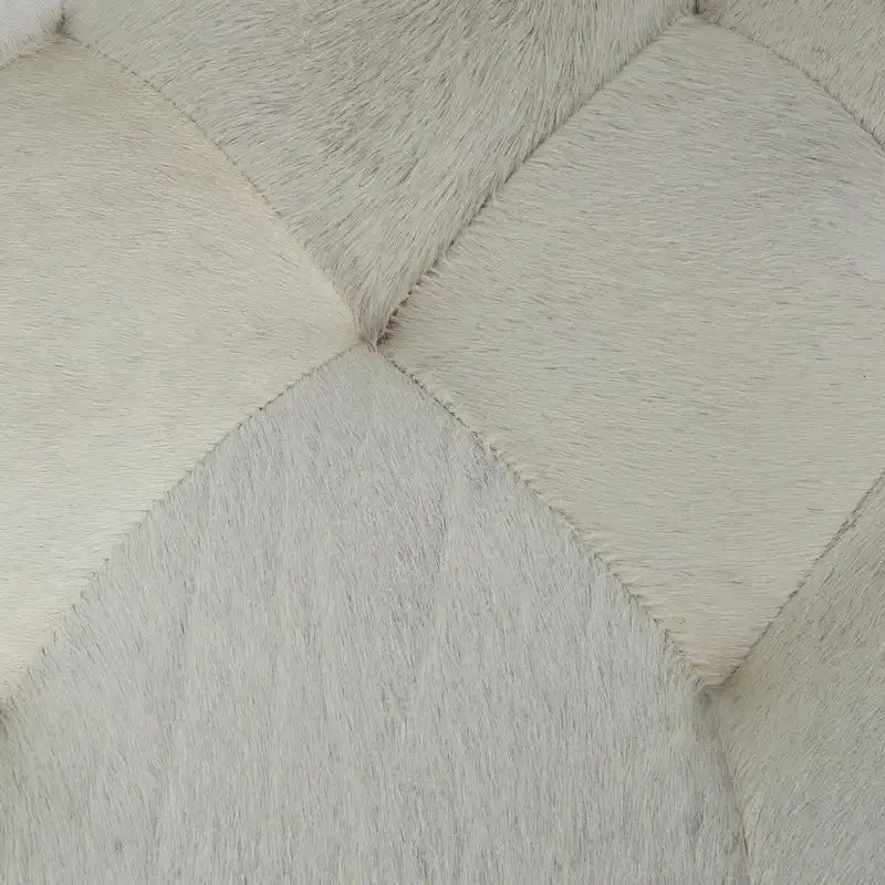 Banc de maison capitonné en cuir avec base diagonale argentée - Gris - Roche River Decor