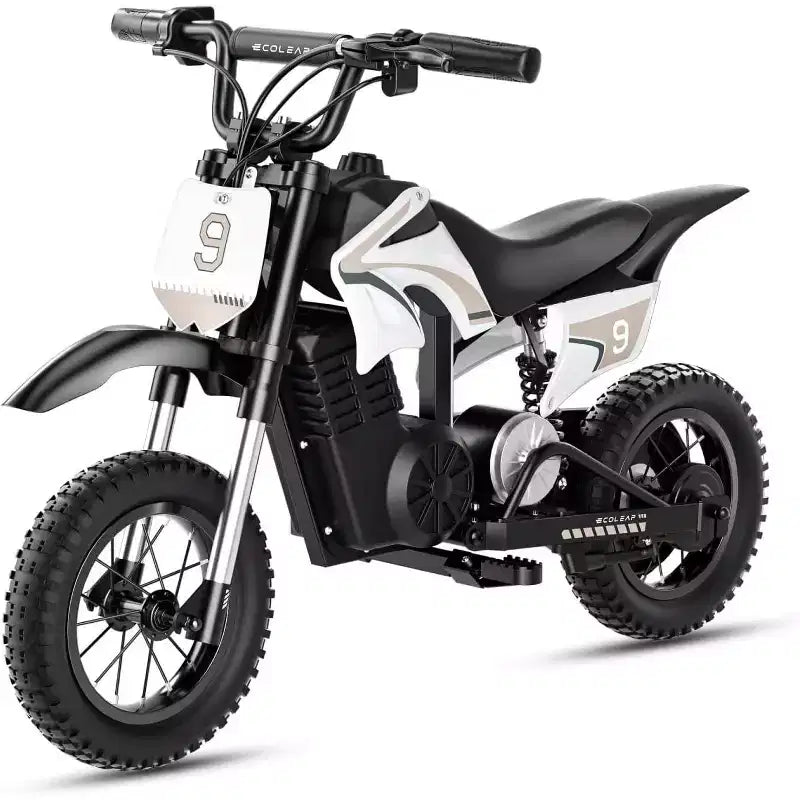 Moto tout-terrain électrique pour enfants ECOLEAP K1, 36V, rapide (25 km/h), autonomie de 22 km, moteur de pointe 700W, 3 modes de vitesse, pneus tout-terrain de 12 pouces, homologuée UL, pour les 3-10 ans.