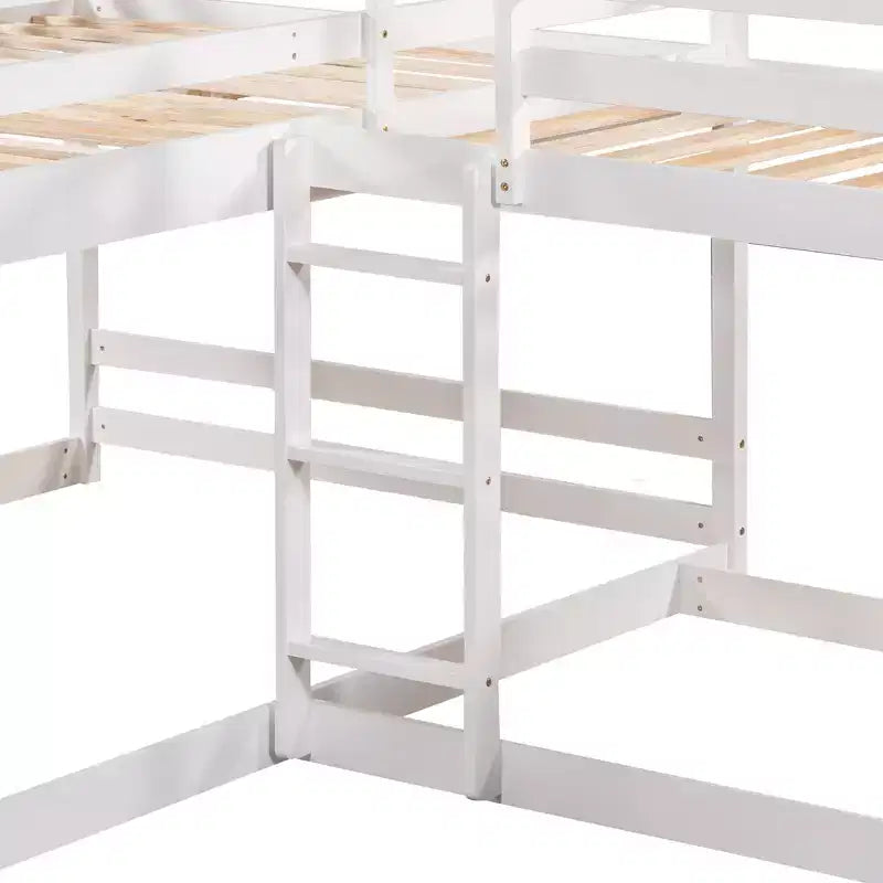 Lits superposés en L pour 4 enfants, lits superposés quadruples avec toboggan, lits superposés en bois doubles et jumeaux pour chambre à coucher ou dortoir