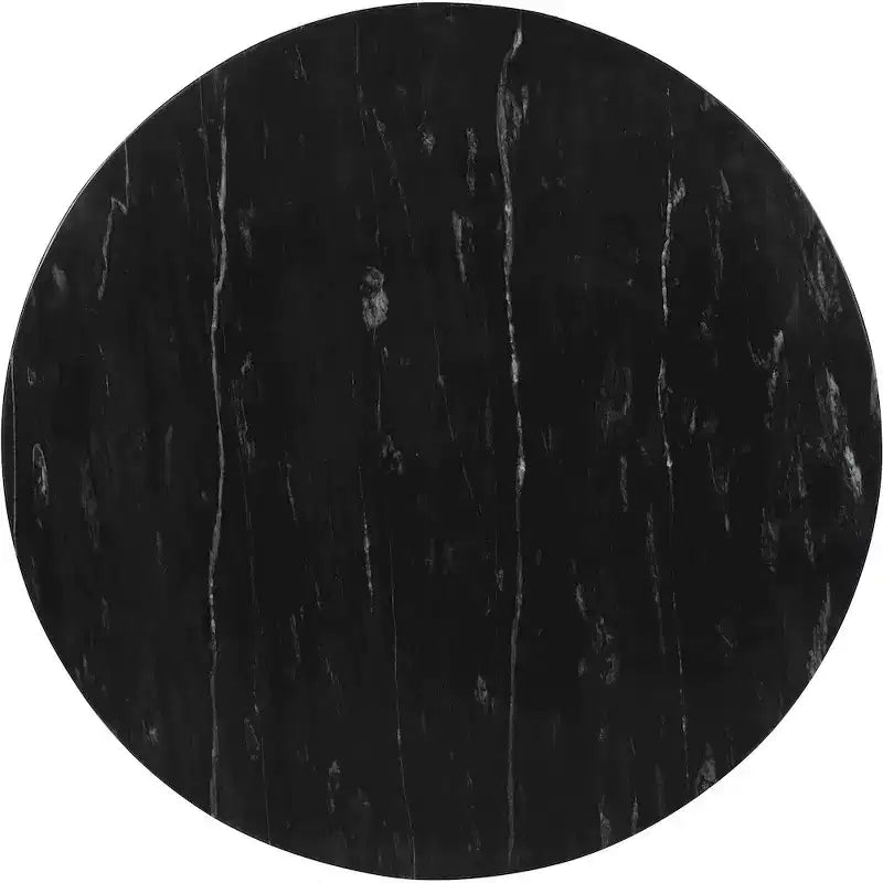 Table basse ronde en marbre avec pieds sphériques, multicolore, 4 places