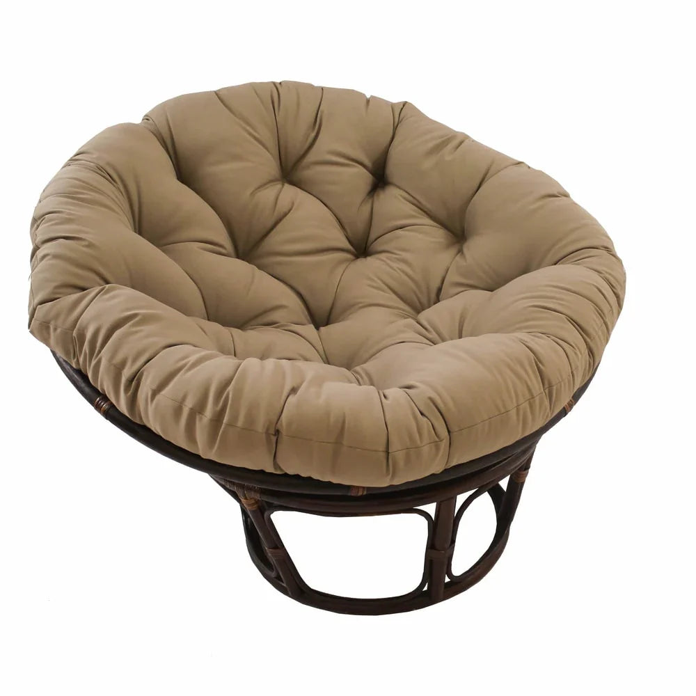 Fauteuil Papasan en rotin Bali 42 po avec coussin en sergé